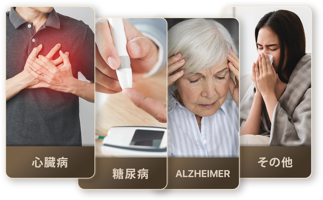 多くの疾患の予防とサポート