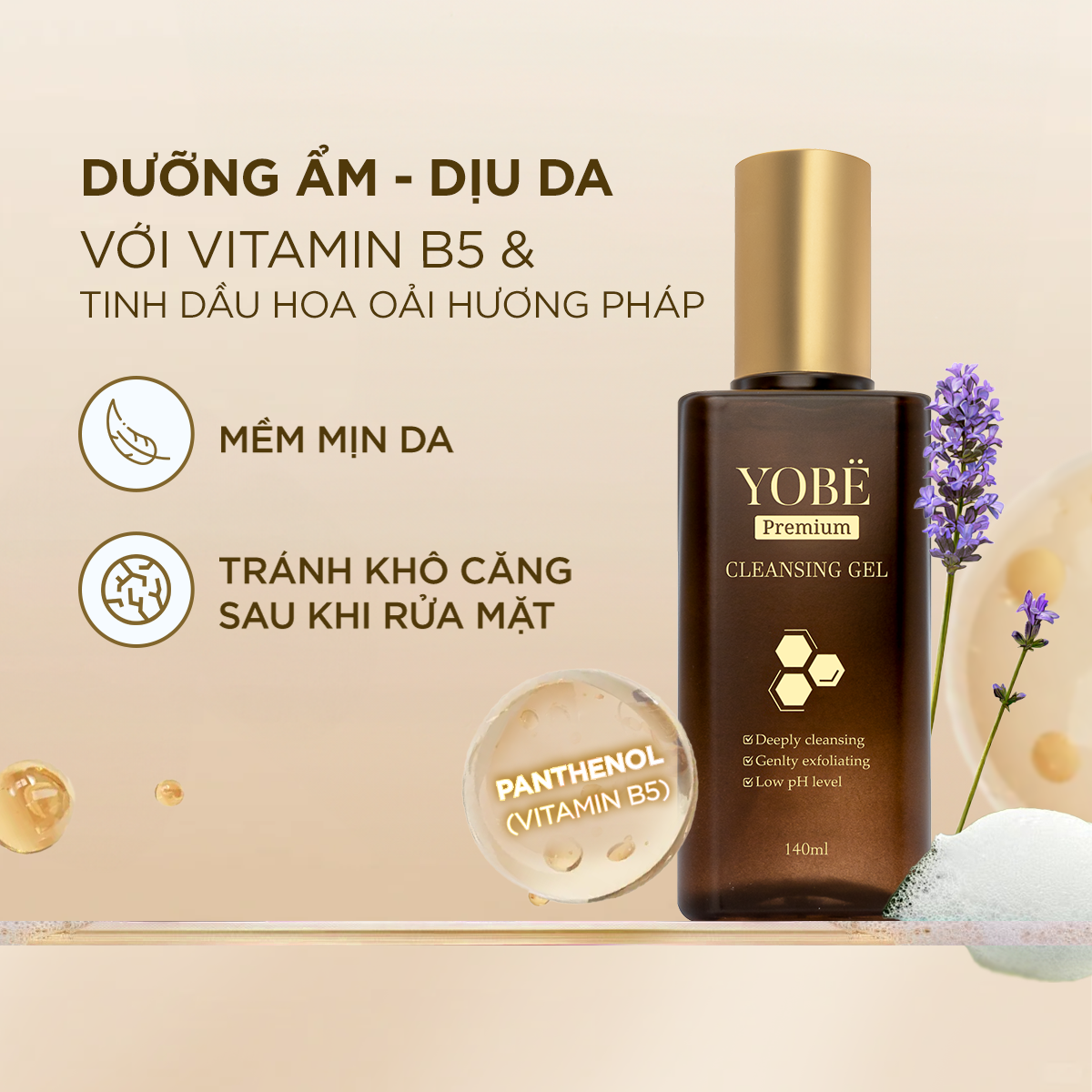Gel Rửa Mặt Làm Sạch Sâu Dịu Nhẹ YOBE 140mL