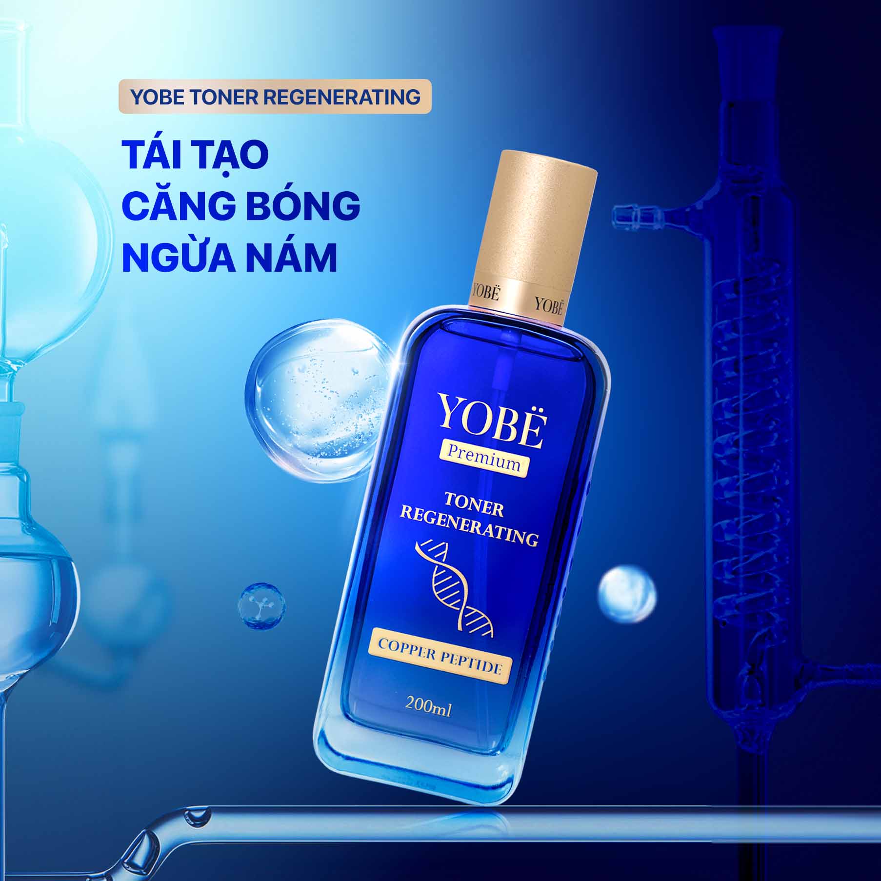 Combo 02 Toner Tái Sinh Làn Da & Ngăn Ngừa Thâm Nám Coppper Peptide YOBE 200mL