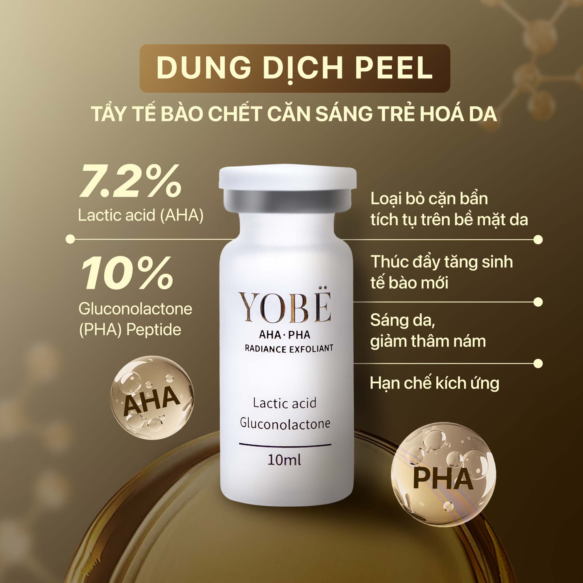 Combo 3 Peel Tái Tạo Da AHA PHA & 2 Trung Hoà pH Yobe