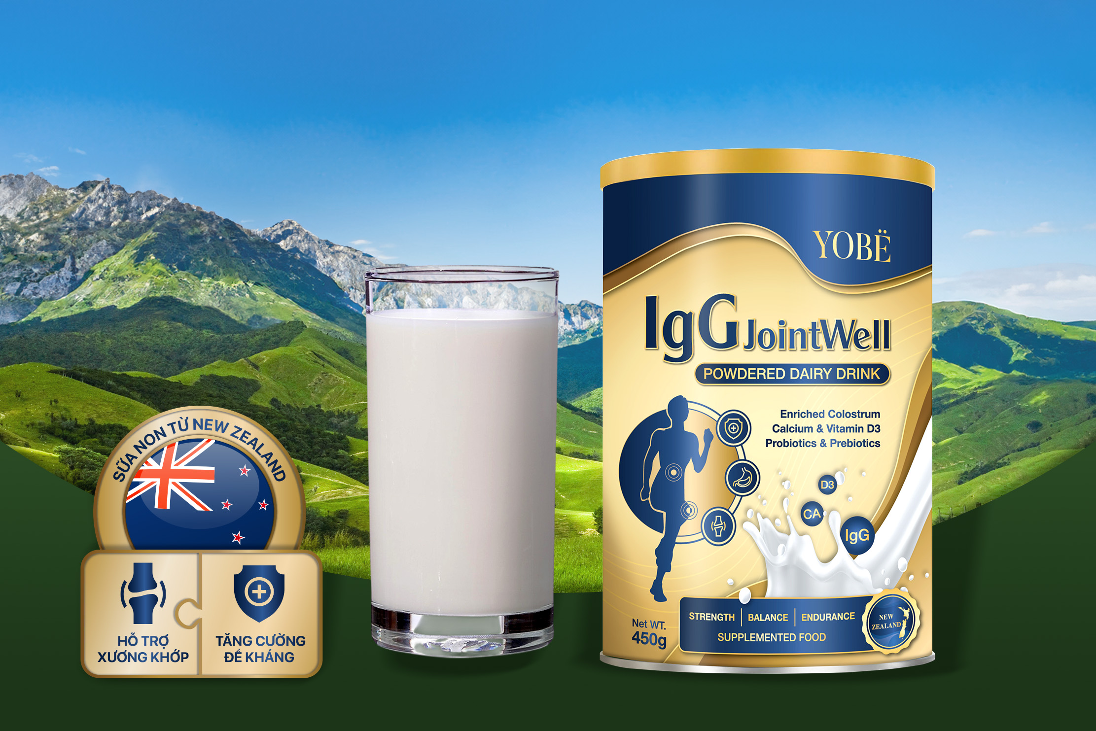 Giải pháp tăng cường sức khỏe xương khớp cho cả nhà từ sữa YOBE IgG Jointwell