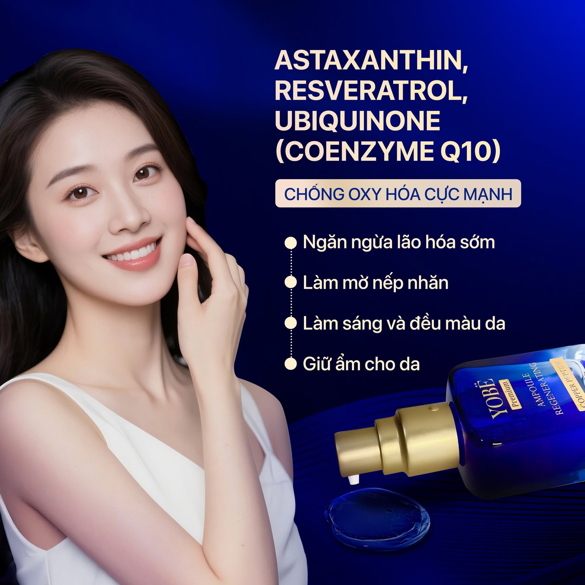 Combo 02 Tinh Chất Copper Peptide Tái Tạo Phục Hồi Và Căng Bóng Da Chuyên Sâu YOBE 30mL